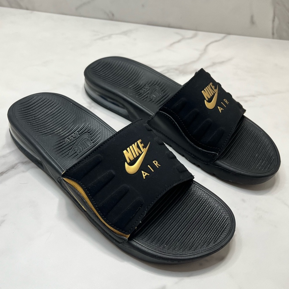 Nike Air Max Camden Slides Black Metallic Gold